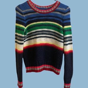 rainbow striped american eagle sweater size small